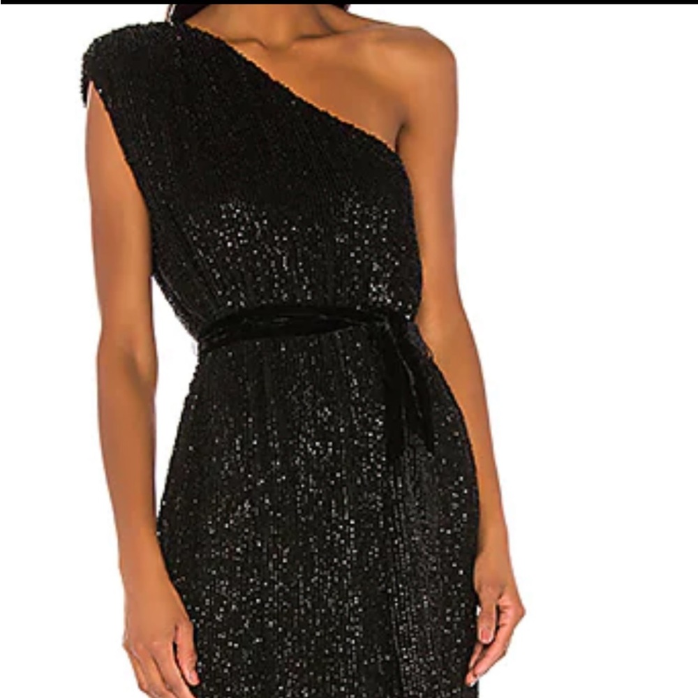 RETROFETE Black One-Shoulder Dress
